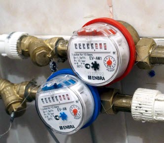 Установленные счётчики воды